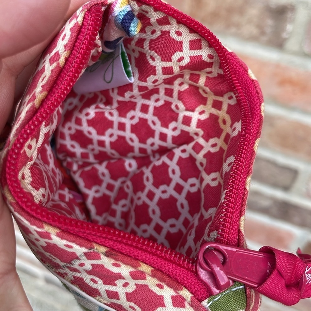 Vera Bradley Floral Coin Purse Pink Multicolor Floral Geometric Small Zippered - Picture 3 of 4